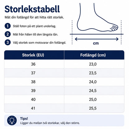 Stötdämpande tofflor med spännen
