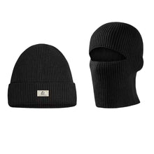 Vintermössa & ansiktsmask 2-in-1 – värmande skydd utomhus Svart